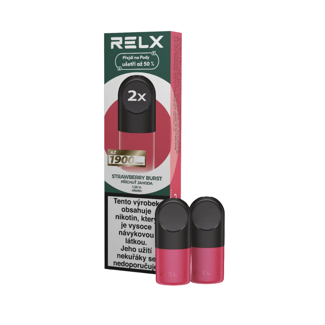 RELX Náhradní Pod  - Strawberry Burst (jahoda) 2 ks (Q)